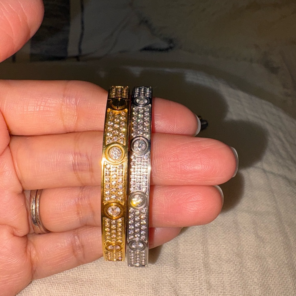 Elegant Gold and Silver Bangle Set